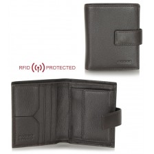 Herren kleine RFID portemonnaie mit druckknopf, aus Kalbsleder Braun Herren kleine RFID portemonnaie mit druckknopf, aus Kalbsleder Braun
